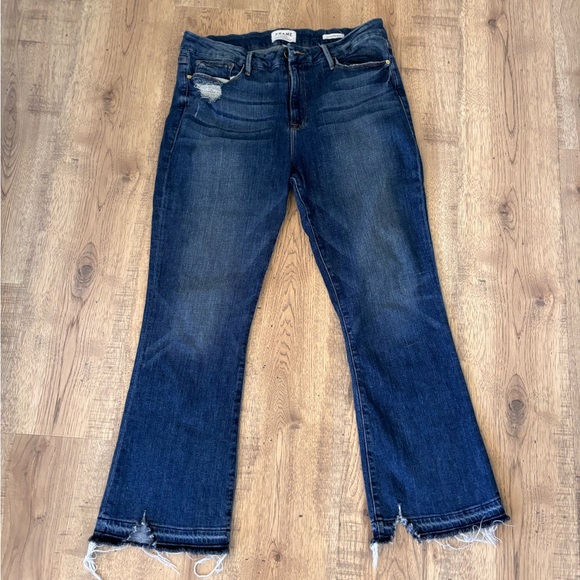 Frame Denim Denim - Frame Le Crop Mini boot jeans size 32 distressed at ankles EUC